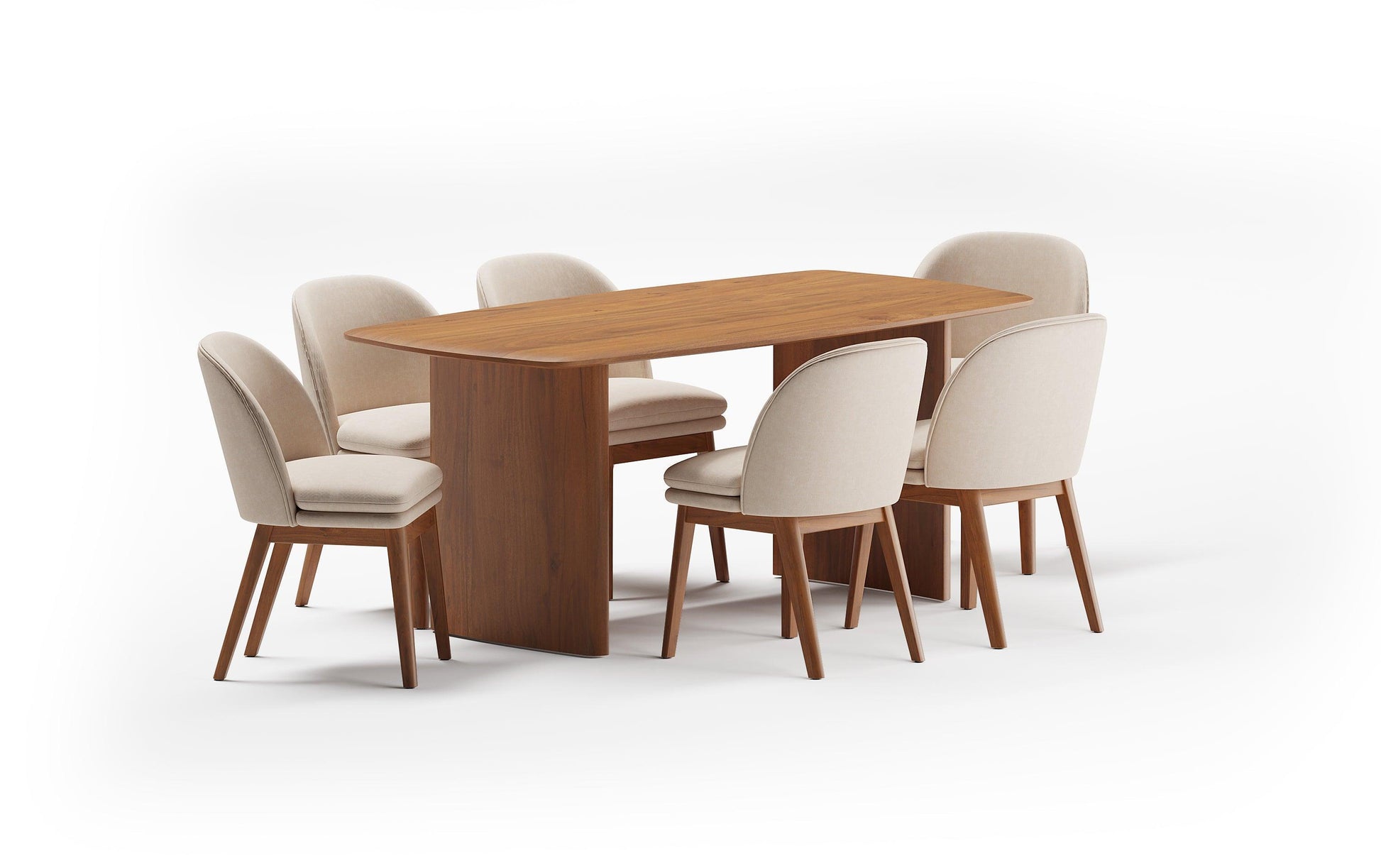 Buy Dining Furniture Set - Anish Dining Table With 6 Wayane Chair Without Arms by Orange Tree on IKIRU online store