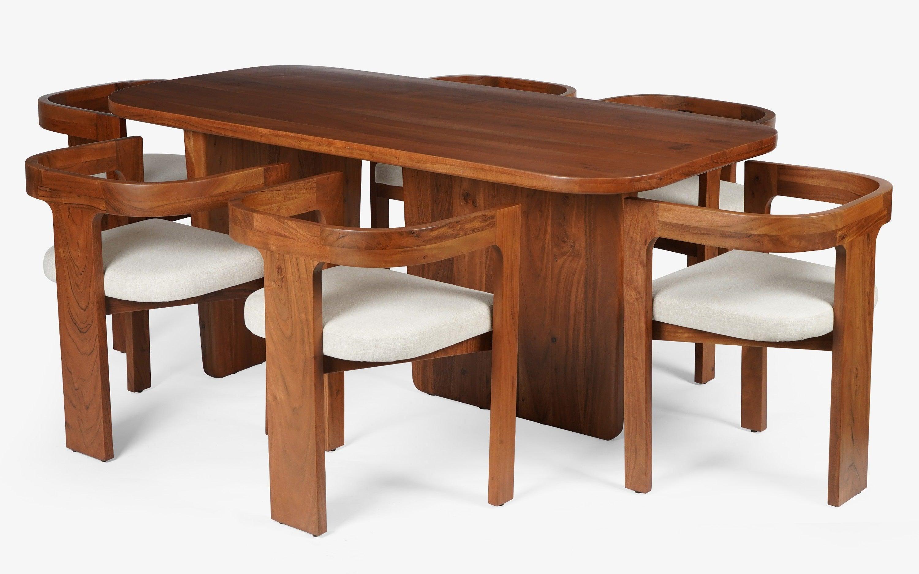 Buy Dining Furniture Set - Attica Dining Table With 6 Anish Chairs For Home Decor by Orange Tree on IKIRU online store