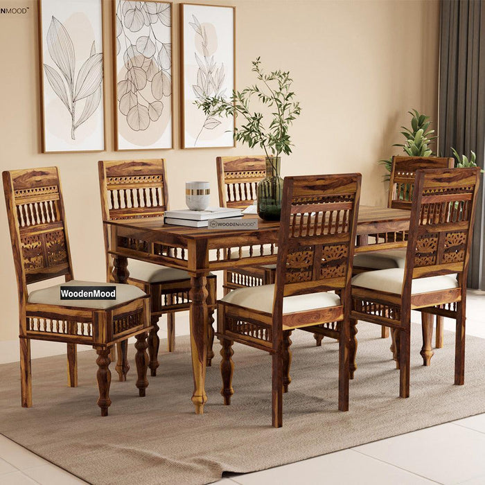 Buy Dining Furniture Set - Rinika Six Seater Dining Set by Wooden Mood on IKIRU online store