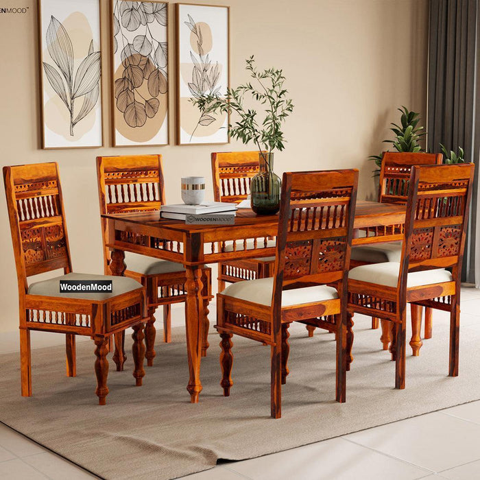 Buy Dining Furniture Set - Rinika Six Seater Dining Set by Wooden Mood on IKIRU online store