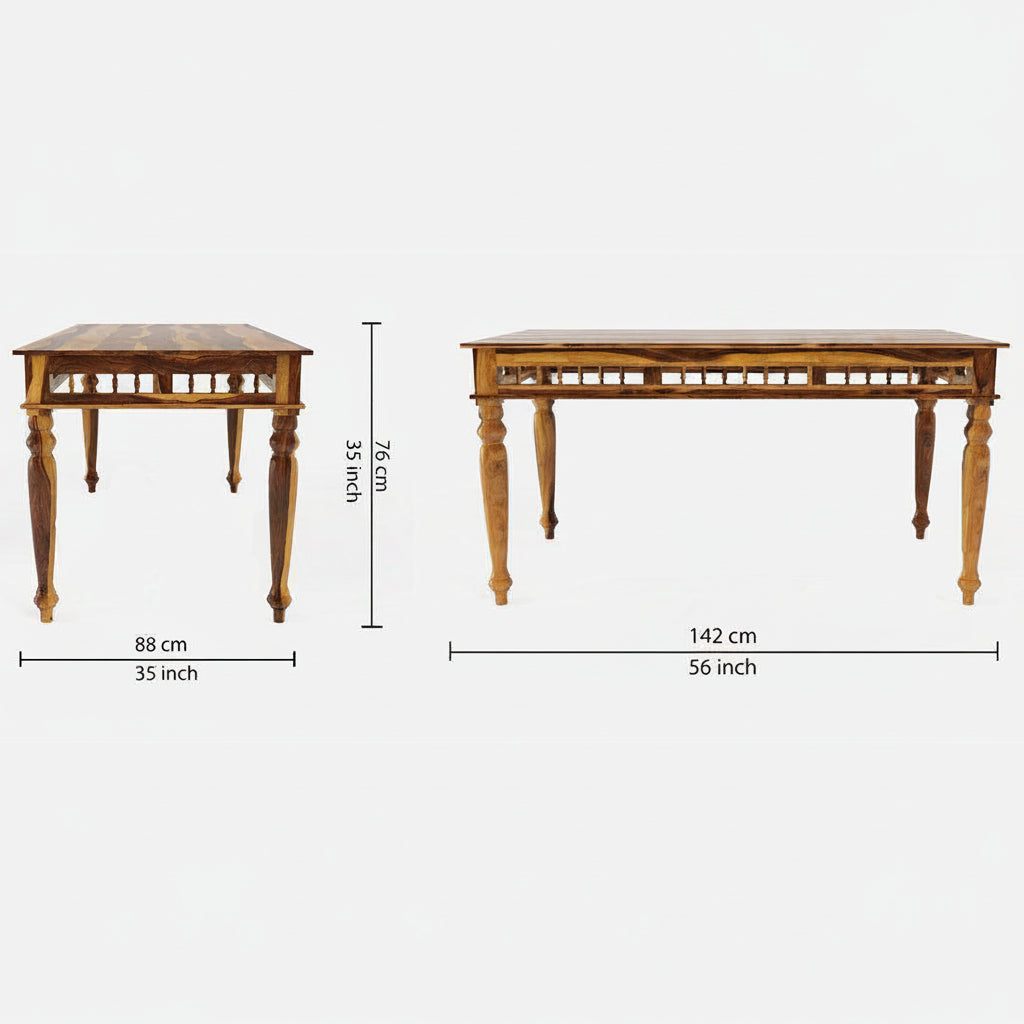 Buy Dining Furniture Set - Rinika Six Seater Dining Set with Bench by Wooden Mood on IKIRU online store