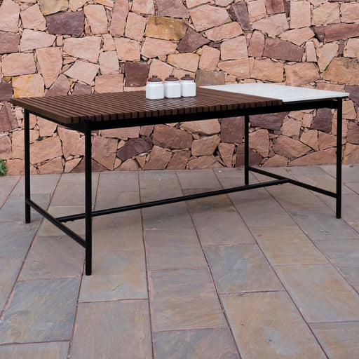 Buy Dining Table - Covent Wooden & Marble Finish Garden Outdoor Dining Table | Teapoy For Home by Orange Tree on IKIRU online store