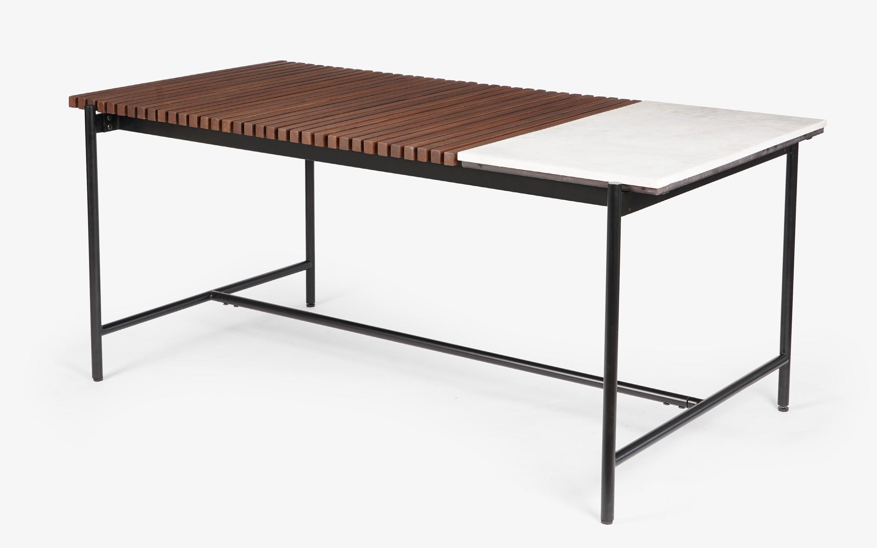 Buy Dining Table - Covent Wooden & Marble Finish Garden Outdoor Dining Table | Teapoy For Home by Orange Tree on IKIRU online store