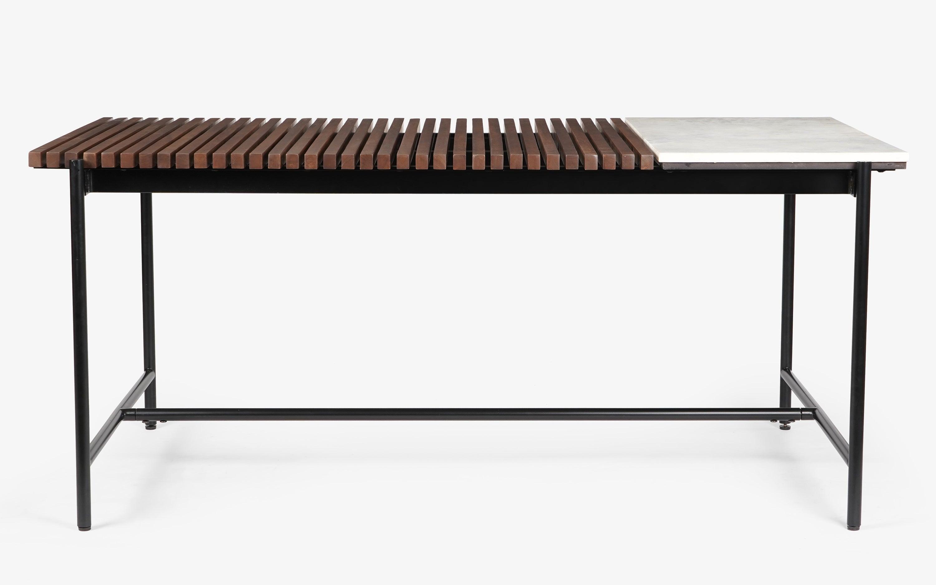 Buy Dining Table - Covent Wooden & Marble Finish Garden Outdoor Dining Table | Teapoy For Home by Orange Tree on IKIRU online store