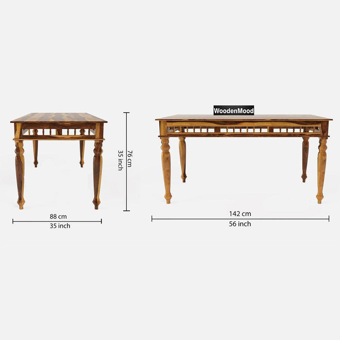 Buy Dining Table - Rinika Six Seater Dining Table by Wooden Mood on IKIRU online store