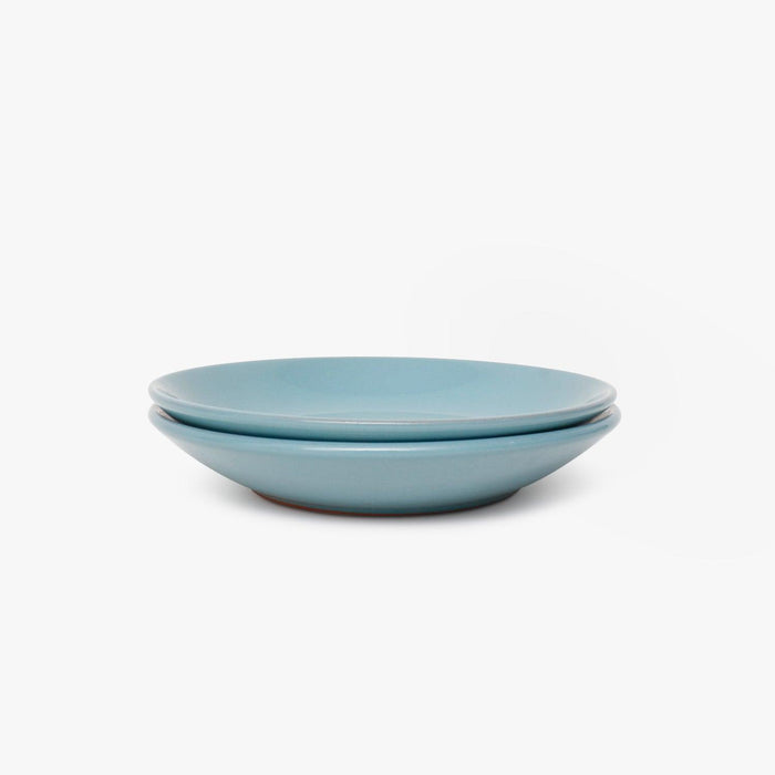 Buy Dinner Plates - Terracota Pastel Blue Glazed Appetiser Snacks Serving Plate Set of 2 by Casa decor on IKIRU online store