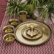 Buy Dinner Set - Mangala Brass Antique Gold Dinner Set For Home & Gifting by Courtyard on IKIRU online store