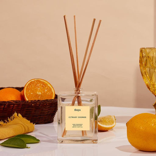 Buy Dried Flowers & Fragrance - Citrusy Cosmos Reed Diffuser by Freya Home on IKIRU online store