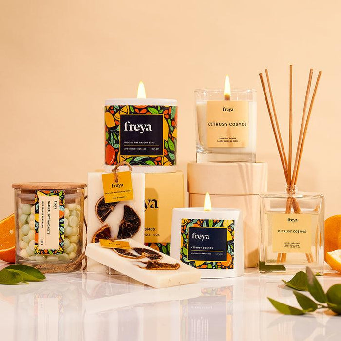 Buy Dried Flowers & Fragrance - Citrusy Cosmos Reed Diffuser by Freya Home on IKIRU online store