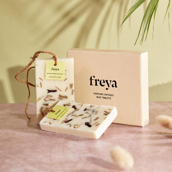 Buy Dried Flowers & Fragrance - Lemongrass and Clove | Perfume Infused Wax Tablets (Set of 2) by Freya Home on IKIRU online store