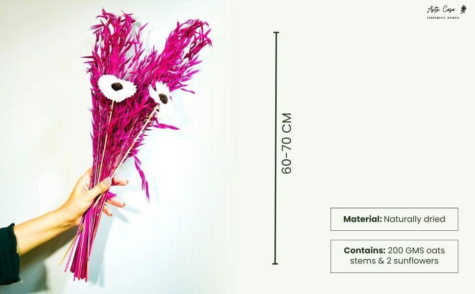 Buy Dried Flowers & Fragrance - Pink Oats Sunflower Bunch by Arte Casa on IKIRU online store