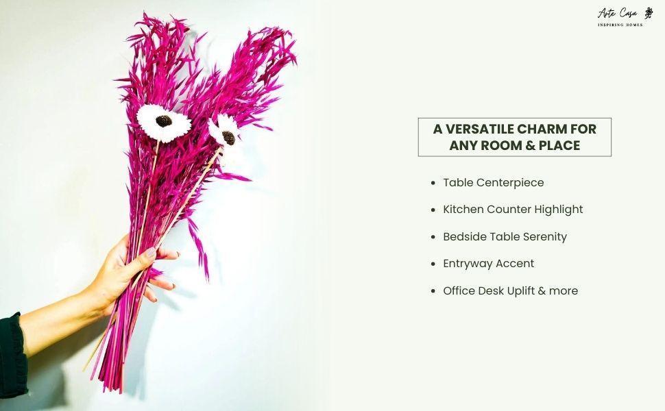 Buy Dried Flowers & Fragrance - Pink Oats Sunflower Bunch by Arte Casa on IKIRU online store