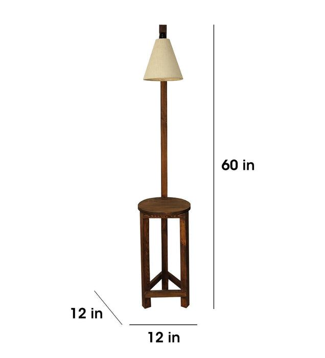 Buy Floor Lamp - Accent Wooden Floor Lamp with Beige Fabric Lampshade by Symplify on IKIRU online store