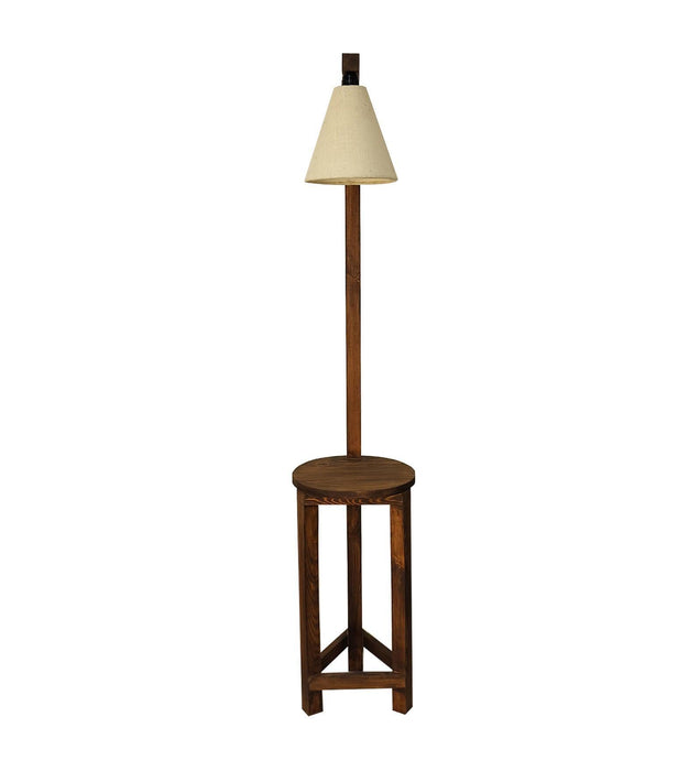 Buy Floor Lamp - Accent Wooden Floor Lamp with Beige Fabric Lampshade by Symplify on IKIRU online store