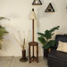 Buy Floor Lamp - Accent Wooden Floor Lamp with Beige Fabric Lampshade by Symplify on IKIRU online store