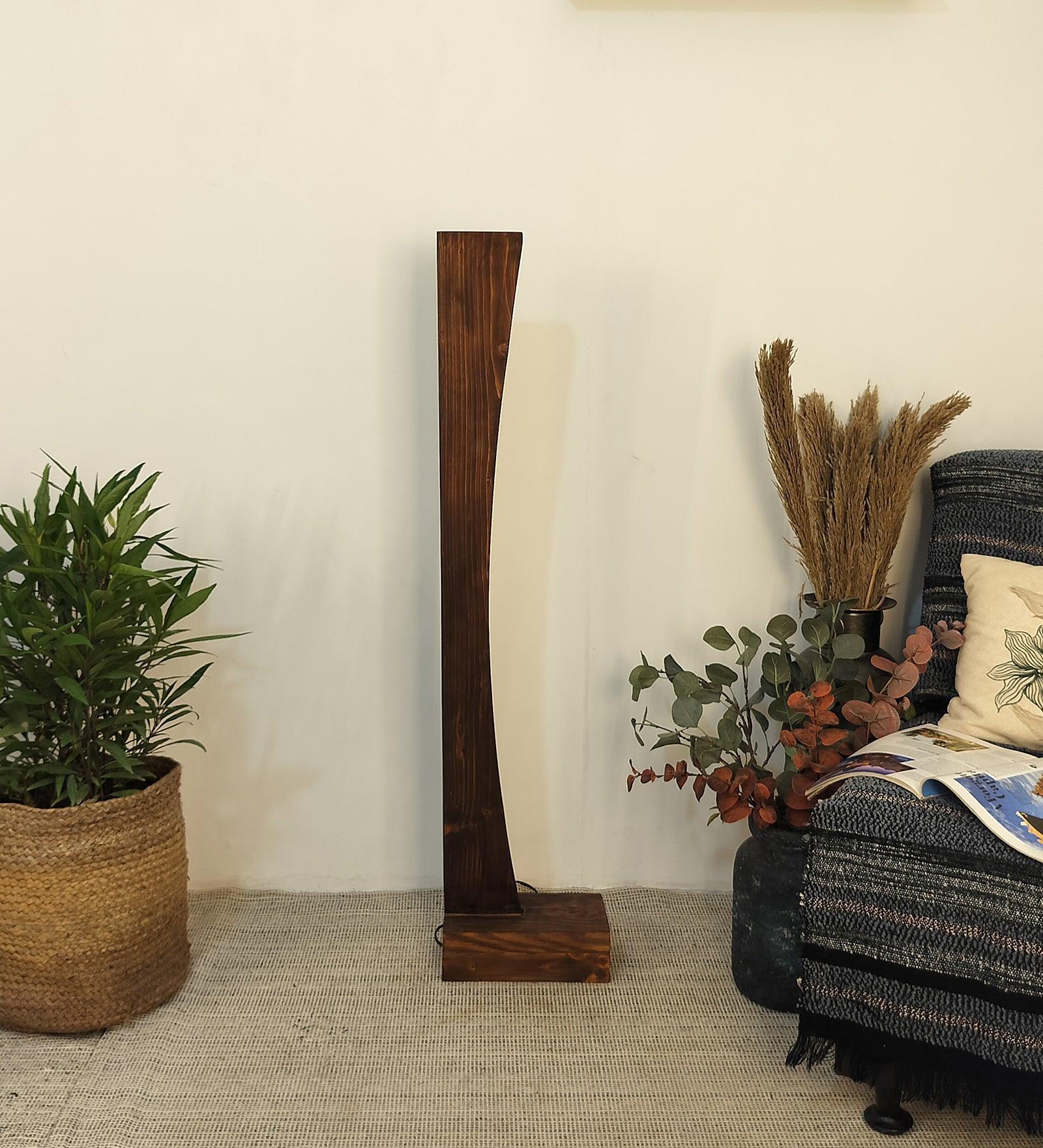Buy Floor Lamp - Arc LED Wooden Floor Lamp | Corner Lamps For Home by Symplify on IKIRU online store