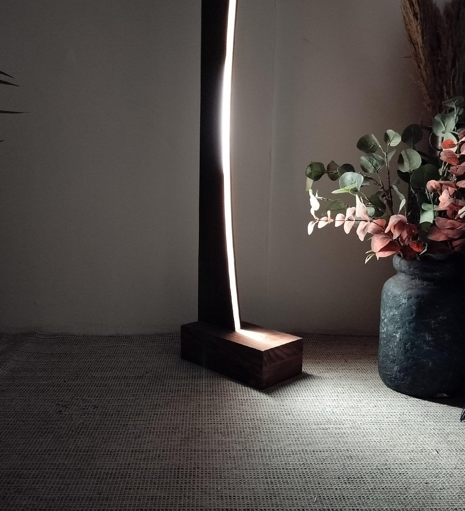 Buy Floor Lamp - Arc LED Wooden Floor Lamp | Corner Lamps For Home by Symplify on IKIRU online store