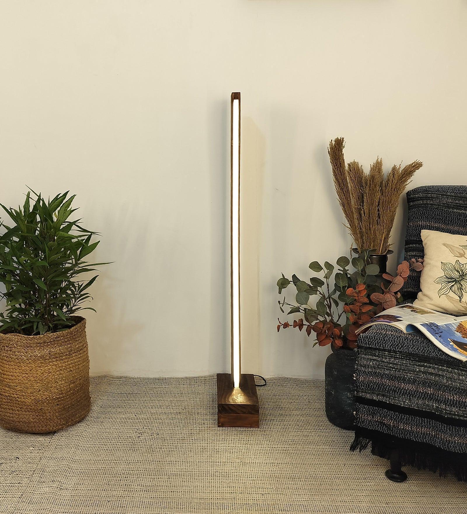 Buy Floor Lamp - Arc LED Wooden Floor Lamp | Corner Lamps For Home by Symplify on IKIRU online store