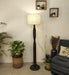 Buy Floor Lamp - Aristo Wooden Floor Lamp with Jute Fabric Lampshade by Symplify on IKIRU online store