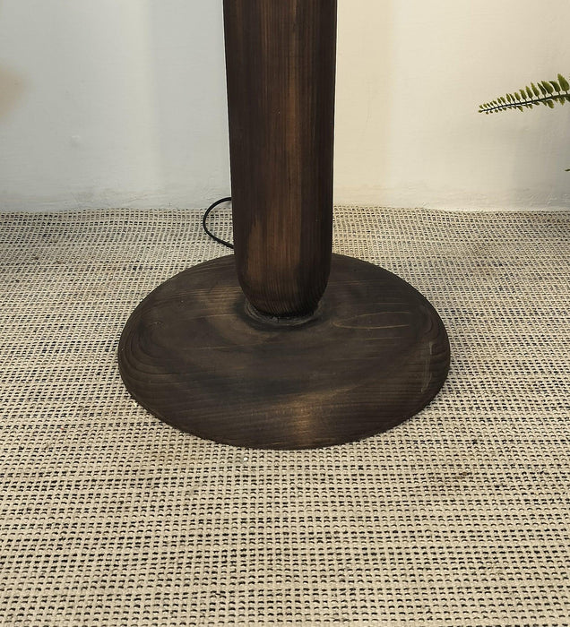 Buy Floor Lamp - Aristo Wooden Floor Lamp with Jute Fabric Lampshade by Symplify on IKIRU online store