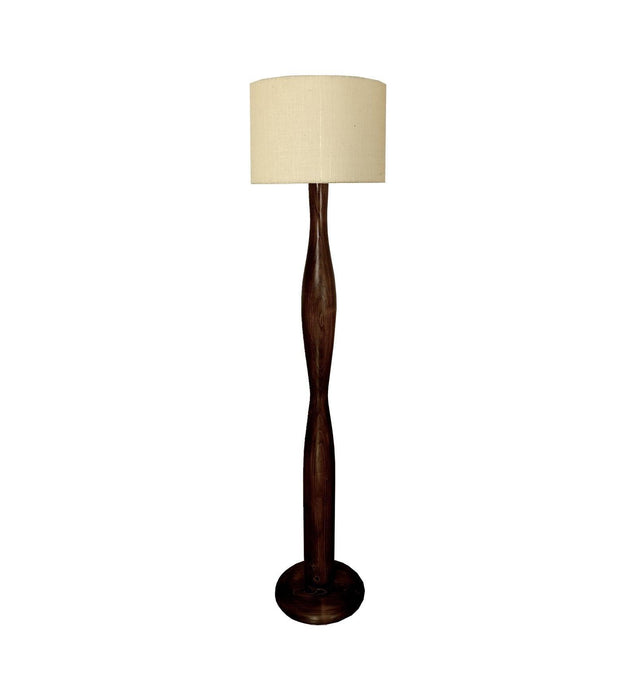 Buy Floor Lamp - Aristo Wooden Floor Lamp with Jute Fabric Lampshade by Symplify on IKIRU online store