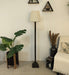 Buy Floor Lamp - Babel Wooden Floor Lamp with Beige Fabric Lampshade by Symplify on IKIRU online store