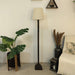 Buy Floor Lamp - Babel Wooden Floor Lamp with Beige Fabric Lampshade by Symplify on IKIRU online store