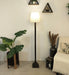 Buy Floor Lamp - Babel Wooden Floor Lamp with Beige Fabric Lampshade by Symplify on IKIRU online store