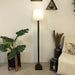 Buy Floor Lamp - Babel Wooden Floor Lamp with Beige Fabric Lampshade by Symplify on IKIRU online store