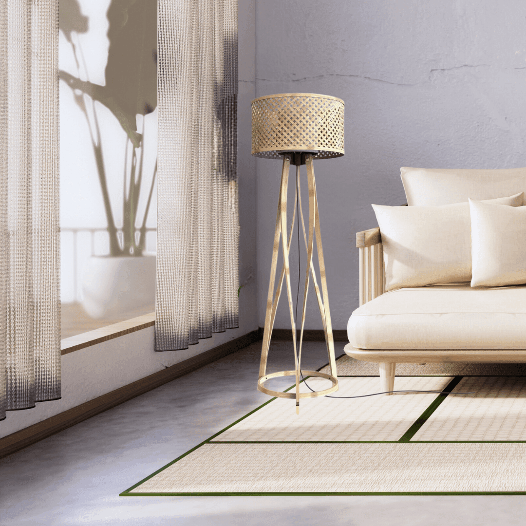 Buy Floor Lamp - Bamboo Wooden Floor Lamp | Standing Light For Home Decor & Living Room by Mianzi on IKIRU online store