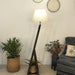 Buy Floor Lamp - Bezalel Wooden Floor Lamp with Beige Fabric Lampshade by Symplify on IKIRU online store