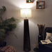 Buy Floor Lamp - Boho Wooden Floor Lamp with Beige Fabric Lampshade by Symplify on IKIRU online store