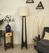 Buy Floor Lamp - Camille Wooden Floor Lamp with Beige Fabric Lampshade by Symplify on IKIRU online store