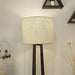 Buy Floor Lamp - Camille Wooden Floor Lamp with Beige Fabric Lampshade by Symplify on IKIRU online store