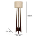 Buy Floor Lamp - Camille Wooden Floor Lamp with Beige Fabric Lampshade by Symplify on IKIRU online store