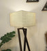 Buy Floor Lamp - Catapult Wooden Floor Lamp with Beige Fabric Lampshade by Symplify on IKIRU online store