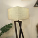 Buy Floor Lamp - Catapult Wooden Floor Lamp with Beige Fabric Lampshade by Symplify on IKIRU online store