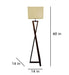 Buy Floor Lamp - Catapult Wooden Floor Lamp with Beige Fabric Lampshade by Symplify on IKIRU online store