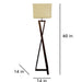 Buy Floor Lamp - Catapult Wooden Floor Lamp with Beige Fabric Lampshade by Symplify on IKIRU online store