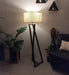 Buy Floor Lamp - Catapult Wooden Floor Lamp with Beige Fabric Lampshade by Symplify on IKIRU online store