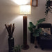 Buy Floor Lamp - Cedar Wooden Floor Lamp with Beige Fabric | Lampshade with Brown Base by Symplify on IKIRU online store