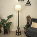 Buy Floor Lamp - Celine Wooden Floor Lamp with Beige Fabric Lampshade by Symplify on IKIRU online store