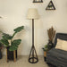 Buy Floor Lamp - Celine Wooden Floor Lamp with Beige Fabric Lampshade by Symplify on IKIRU online store