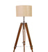 Buy Floor Lamp - Classic Natural Wood Floor Lamp | Standing Tripod Lampshade by Pristine Interiors on IKIRU online store