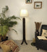 Buy Floor Lamp - Damien Wooden Floor Lamp with Jute Fabric Lampshade by Symplify on IKIRU online store