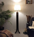 Buy Floor Lamp - Damien Wooden Floor Lamp with Jute Fabric Lampshade by Symplify on IKIRU online store