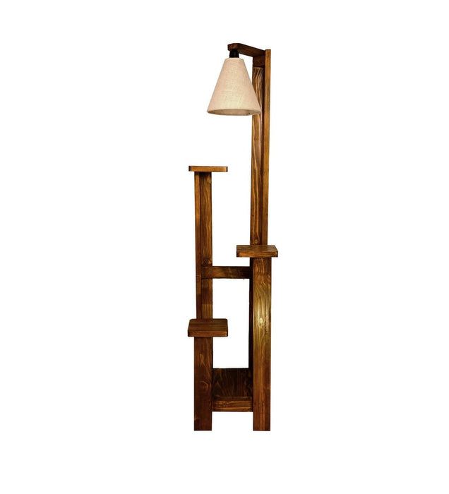 Buy Floor Lamp - Dorian Wooden Floor Lamp with Jute Fabric Lampshade by Symplify on IKIRU online store