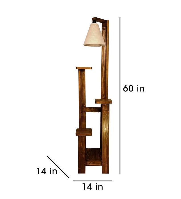 Buy Floor Lamp - Dorian Wooden Floor Lamp with Jute Fabric Lampshade by Symplify on IKIRU online store