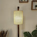 Buy Floor Lamp - Elementary Wooden Floor Lamp with White Fabric Lampshade by Symplify on IKIRU online store