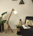 Buy Floor Lamp - Emphasis Wooden Floor Lamp with Beige Fabric Lampshade by Symplify on IKIRU online store